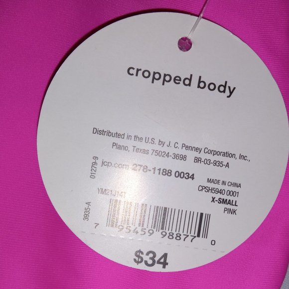 Barbiecore! Decree Shocking Pink Cropped Body Blouse size XS – NWT - Picture 3 of 3